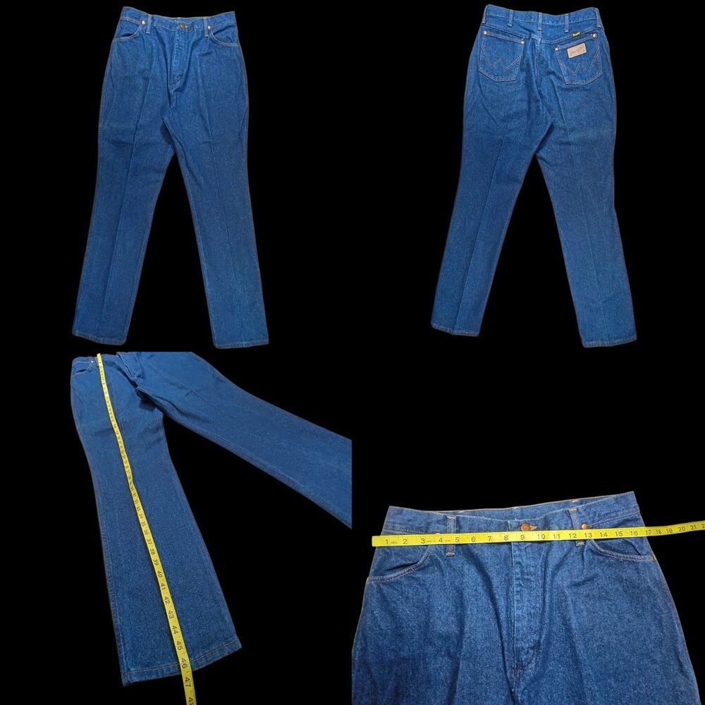 Vintage USA Wrangler Jeans Mens 32x34 Cowboy Cut Slim Fit Rigid Western Cotton